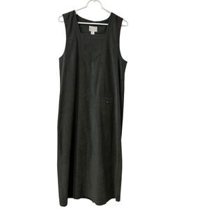 Christopher & Banks Vtg Womens Sz Small Green Maxi Jumper Dress Modest Forest